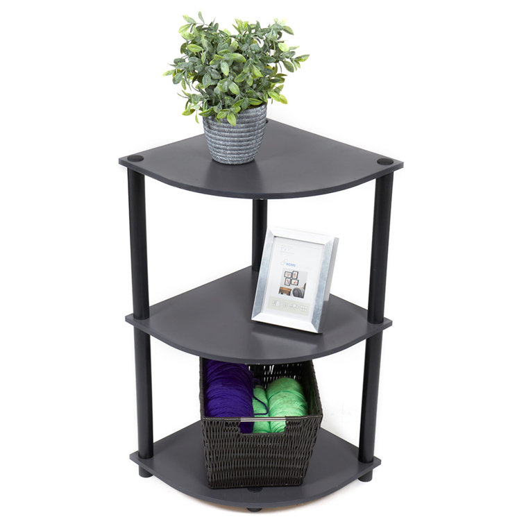 Latitude Run 3 Tier Corner Shelf Grey Wayfair Canada